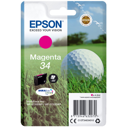 Epson Golf ball C13T34634020 tinteiro 1 unidade(s) Original Rendimento padrão Magenta Epson Golf ball C13T34634020 tinteiro 1 unidade(s) Original Rendimento padrão Magenta