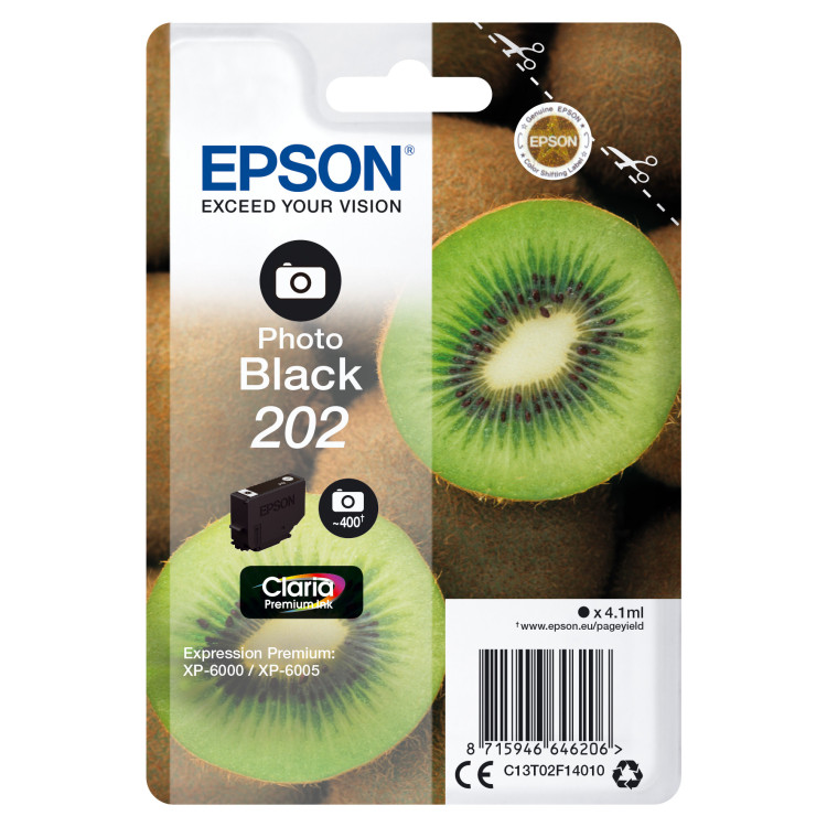 Epson Kiwi 202 tinteiro 1 unidade(s) Original Rendimento padrão Foto preto