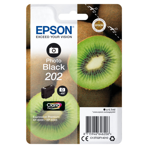 Epson Kiwi 202 tinteiro 1 unidade(s) Original Rendimento padrão Foto preto Epson Kiwi 202 tinteiro 1 unidade(s) Original Rendimento padrão Foto preto