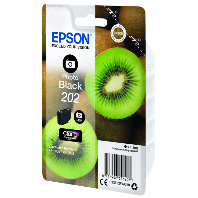 Epson Kiwi 202 tinteiro 1 unidade(s) Original Rendimento padrão Foto preto