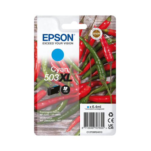Epson 503XL tinteiro 1 unidade(s) Original Rendimento alto (XL) Ciano Epson 503XL tinteiro 1 unidade(s) Original Rendimento alto (XL) Ciano