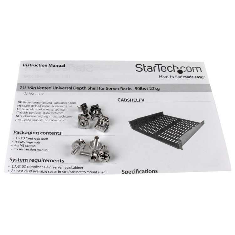 StarTech.com CABSHELFV acessório rack Prateleira