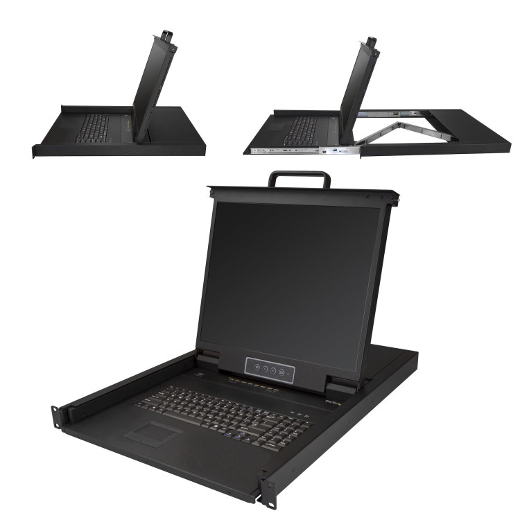 StarTech.com RKCONS1908K consola rack 48,3 cm (19") 1280 x 1024 pixels Aço Preto 1U