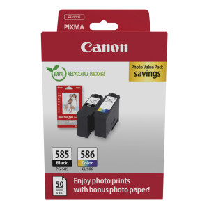 Canon PG-585 CL-586 PVP tinteiro 2 unidade(s) Original Preto, Ciano, Magenta, Amarelo