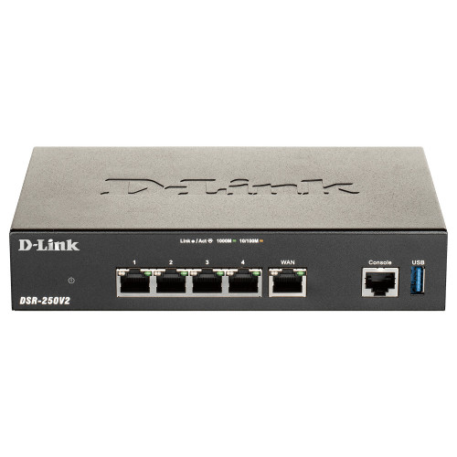 D-Link DSR-250V2 router sem fios Gigabit Ethernet Preto