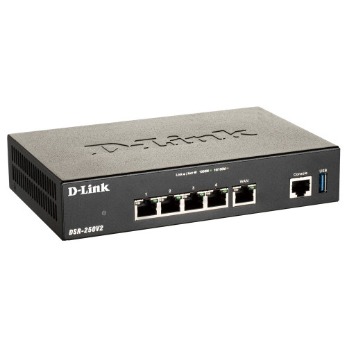 D-Link DSR-250V2 router sem fios Gigabit Ethernet Preto