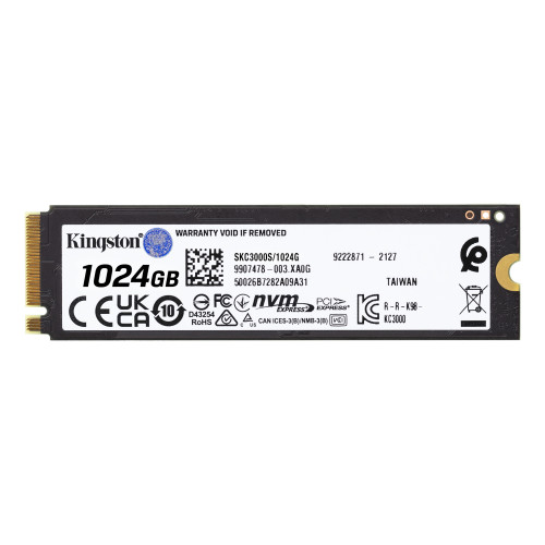Kingston Technology KC3000 1 TB M.2 PCI Express 4.0 NVMe 3D TLC Kingston Technology KC3000 1 TB M.2 PCI Express 4.0 NVMe 3D TLC