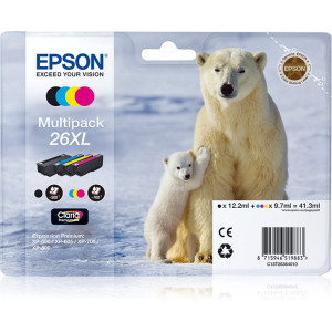 Epson Polar bear Multipack de 4 cores Série 26XL Urso Polar Tinta Claria Premium (c alarme RF+AM)