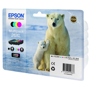 Epson Polar bear Multipack de 4 cores Série 26XL Urso Polar Tinta Claria Premium (c alarme RF+AM) 2