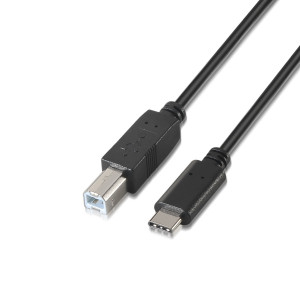 AISENS A107-0054 cabo USB USB 2.0 2 m USB C USB B Preto