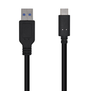 AISENS A107-0449 cabo USB USB 3.2 Gen 2 (3.1 Gen 2) 0,5 m USB A USB C Preto