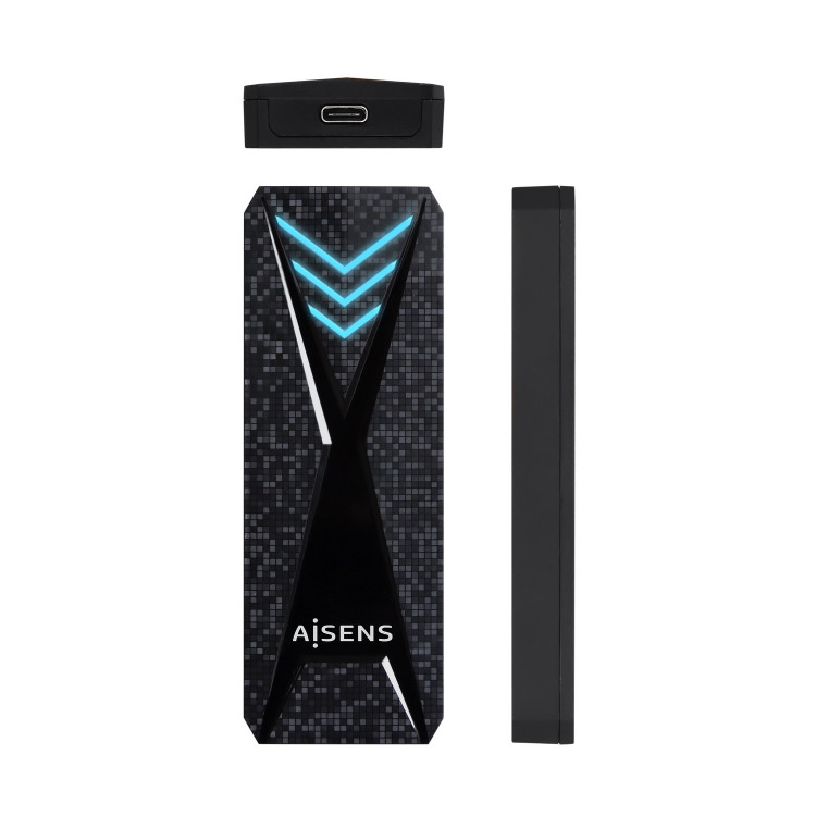 AISENS ASM2-RGB013B Caixa para Discos Rígidos Compartimento SSD Preto M.2