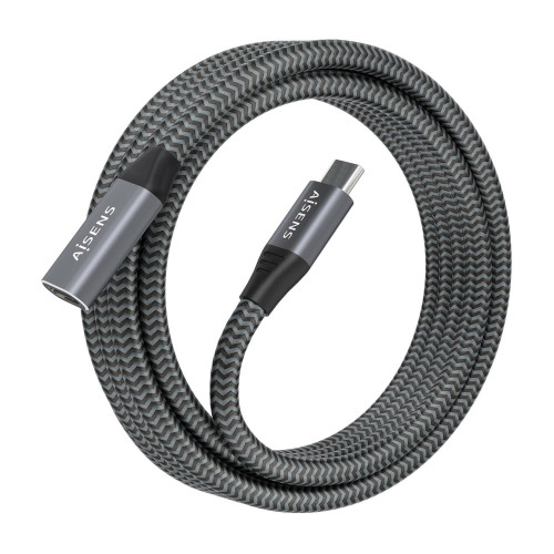 AISENS A107-0636 cabo USB USB 3.2 Gen 2x2 2 m USB C Cinzento