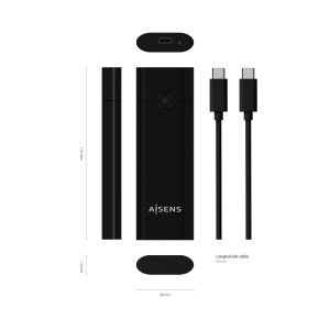AISENS ASM2-020B Caixa para Discos Rígidos Compartimento SSD Preto M.2