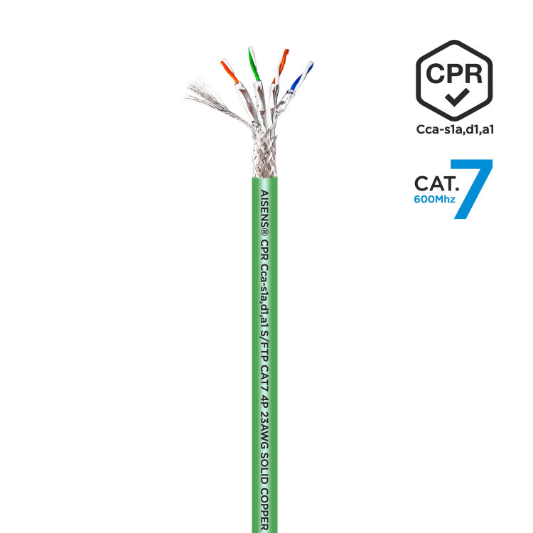 AISENS A146-0668 cabo de rede Verde 500 m Cat7 SF UTP (S-FTP)