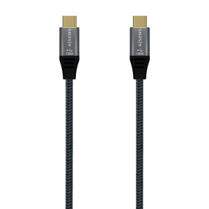 AISENS A107-0671 cabo USB USB4 Gen 2x2 1 m USB C Cinzento