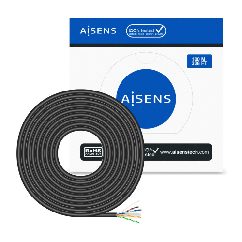 AISENS A135-0675 cabo de rede Preto 100 m Cat6 U UTP (UTP) AISENS A135-0675 cabo de rede Preto 100 m Cat6 U UTP (UTP)