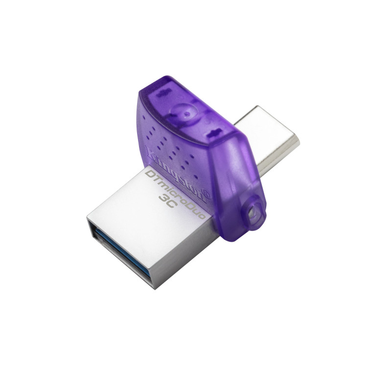 Kingston Technology DataTraveler microDuo 3C unidade de memória USB 128 GB USB Type-A   USB Type-C 3.2 Gen 1 (3.1 Gen 1) Aço