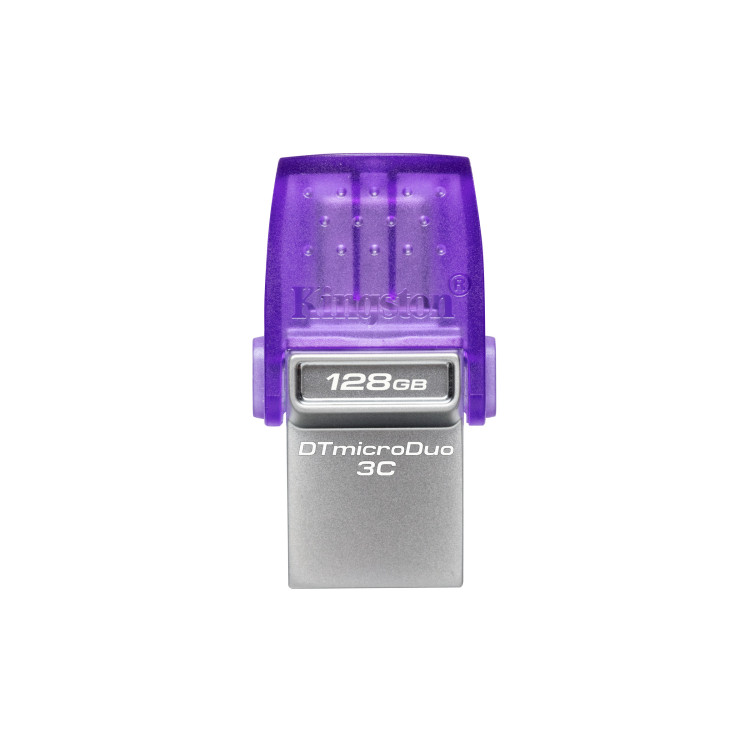 Kingston Technology DataTraveler microDuo 3C unidade de memória USB 128 GB USB Type-A   USB Type-C 3.2 Gen 1 (3.1 Gen 1) Aço