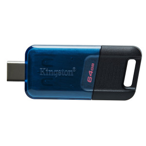 Kingston Technology DataTraveler 80 M unidade de memória USB 64 GB USB Type-C 3.2 Gen 1 (3.1 Gen 1) Preto, Azul 2