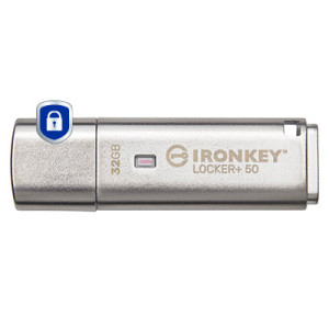 Kingston Technology IronKey Locker+ 50 unidade de memória USB 32 GB USB Type-A 3.2 Gen 1 (3.1 Gen 1) Prateado