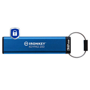 Kingston Technology IronKey Keypad 200 unidade de memória USB 32 GB USB Type-A 3.2 Gen 1 (3.1 Gen 1) Azul
