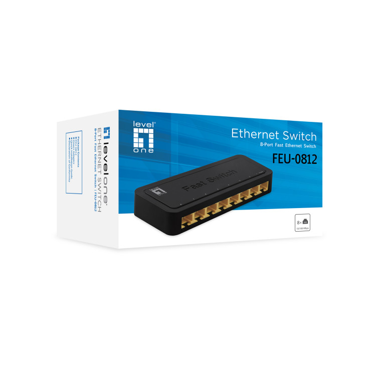 LevelOne FEU-0812 switch de rede Não-gerido Fast Ethernet (10 100) Preto