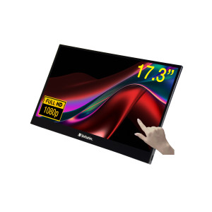 Verbatim 49593 monitor de ecrã 43,9 cm (17.3") 1920 x 1080 pixels Full HD LCD Ecrã táctil Preto