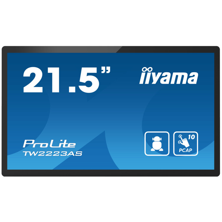 iiyama TW2223AS-B2 ecrã de sinalização Plasma interativo 54,6 cm (21.5") Wi-Fi 400 cd m² Full HD Preto Ecrã táctil Processador