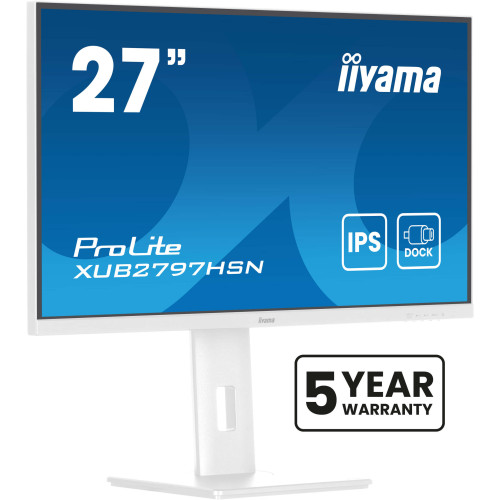 iiyama ProLite XUB2797HSN-W2 monitor de ecrã 68,6 cm (27") 1920 x 1080 pixels Full HD LED Branco iiyama ProLite XUB2797HSN-W2 monitor de ecrã 68,6 cm (27") 1920 x 1080 pixels Full HD LED Branco