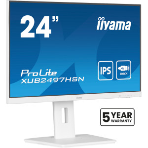iiyama ProLite XUB2497HSN-W2 monitor de ecrã 60,5 cm (23.8") 1920 x 1080 pixels Full HD LED Branco
