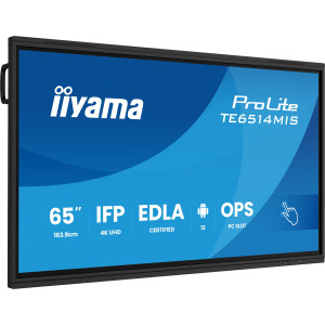 iiyama PROLITE TE6514MIS-B2AG Plasma digital 165,1 cm (65") LCD Wi-Fi 435 cd m² 4K Ultra HD Preto Ecrã táctil Processador 2