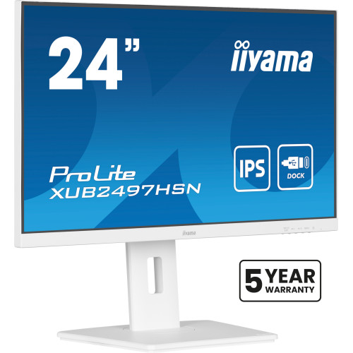 iiyama ProLite XUB2497HSN-W1 monitor de ecrã 60,5 cm (23.8") 1920 x 1080 pixels Full HD LED Branco iiyama ProLite XUB2497HSN-W1 monitor de ecrã 60,5 cm (23.8") 1920 x 1080 pixels Full HD LED Branco