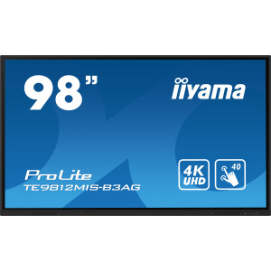 iiyama TE9812MIS-B3AG ecrã de sinalização Design de quiosque 2,48 m (97.5") LCD Wi-Fi 400 cd m² 4K Ultra HD Preto Ecrã táctil 2