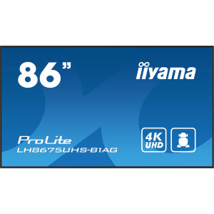 iiyama LH8675UHS-B1AG ecrã de sinalização Plasma digital 2,17 m (85.6") LCD Wi-Fi 500 cd m² 4K Ultra HD Preto Processador 2