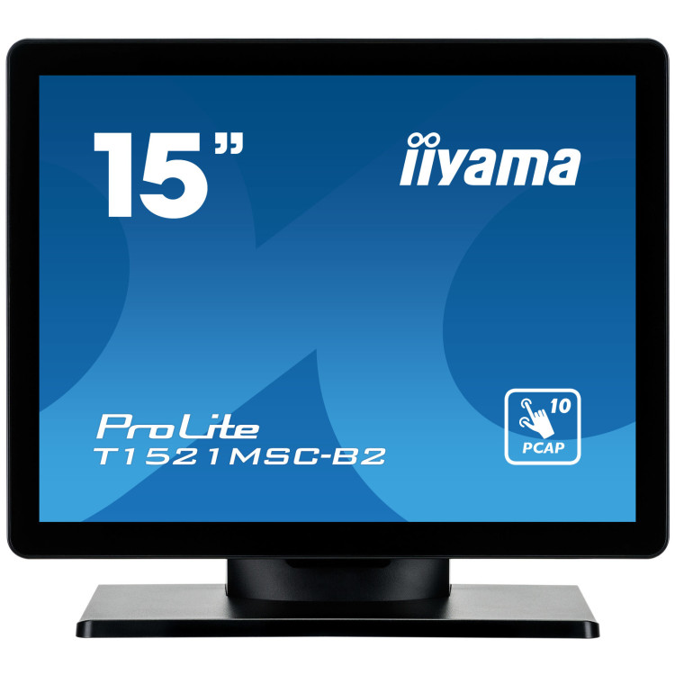 iiyama ProLite T1521MSC-B2 monitor de ecrã 38,1 cm (15") 1024 x 768 pixels XGA LED Ecrã táctil Tampo de mesa Preto