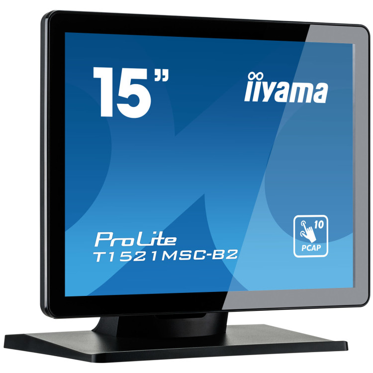 iiyama ProLite T1521MSC-B2 monitor de ecrã 38,1 cm (15") 1024 x 768 pixels XGA LED Ecrã táctil Tampo de mesa Preto