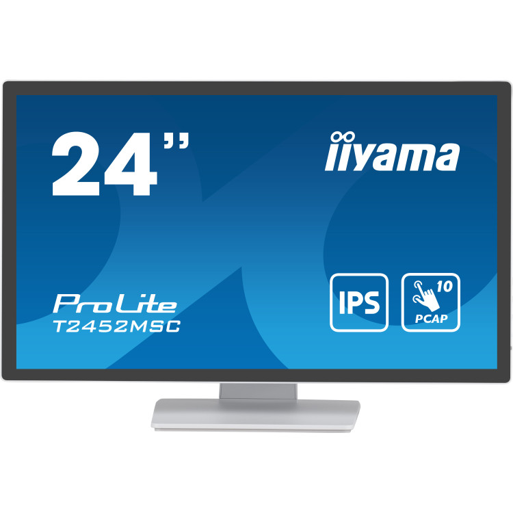iiyama ProLite T2452MSC-W1 monitor de ecrã 60,5 cm (23.8") 1920 x 1080 pixels Full HD LCD Ecrã táctil Multi-utilizador Branco