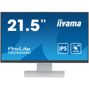 iiyama ProLite T2252MSC-W2 monitor de ecrã 54,6 cm (21.5") 1920 x 1080 pixels Full HD LCD Ecrã táctil Mesa Branco 2