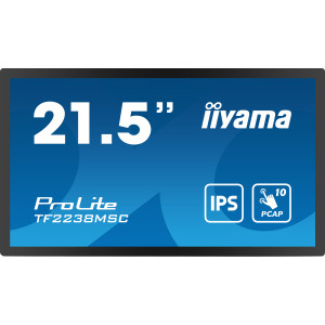iiyama TF2238MSC-B1 ecrã de sinalização Quadro digital 53,3 cm (21") LED 600 cd m² Full HD Preto Ecrã táctil 2