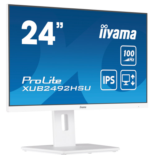 iiyama XUB2492HSU-W6 monitor de ecrã 60,5 cm (23.8") 1920 x 1080 pixels Full HD LED Branco iiyama XUB2492HSU-W6 monitor de ecrã 60,5 cm (23.8") 1920 x 1080 pixels Full HD LED Branco