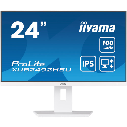 iiyama XUB2492HSU-W6 monitor de ecrã 60,5 cm (23.8") 1920 x 1080 pixels Full HD LED Branco iiyama XUB2492HSU-W6 monitor de ecrã 60,5 cm (23.8") 1920 x 1080 pixels Full HD LED Branco