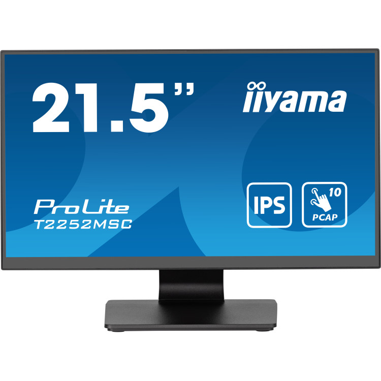 iiyama ProLite T2252MSC-B2 monitor de ecrã 54,6 cm (21.5") 1920 x 1080 pixels Full HD LCD Ecrã táctil Preto