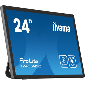 iiyama T2455MSC-B1 ecrã de sinalização Plasma digital 61 cm (24") LED 400 cd m² Full HD Preto Ecrã táctil