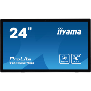 iiyama T2455MSC-B1 ecrã de sinalização Plasma digital 61 cm (24") LED 400 cd m² Full HD Preto Ecrã táctil 2