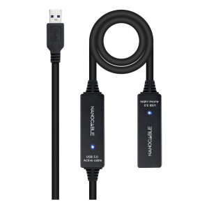 Nanocable 10.01.0313 cabo USB USB 3.2 Gen 1 (3.1 Gen 1) 15 m USB A Preto