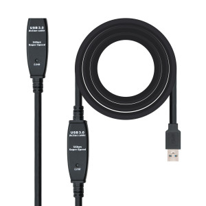 Nanocable 10.01.0312 cabo USB USB 3.2 Gen 1 (3.1 Gen 1) 10 m USB A Preto