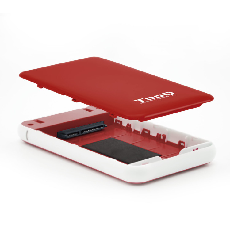 TooQ TQE-2528R Caixa para Discos Rígidos Compartimento SSD Vermelho 2.5"
