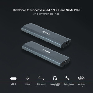 TooQ Shura Compartimento SSD Cinzento M.2 2