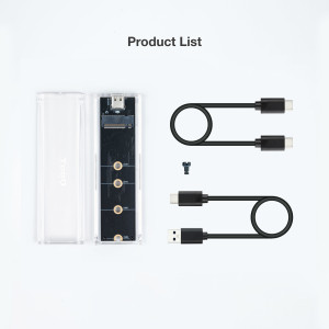 TooQ TQE-2200 Caixa para Discos Rígidos Compartimento SSD Transparente M.2 2